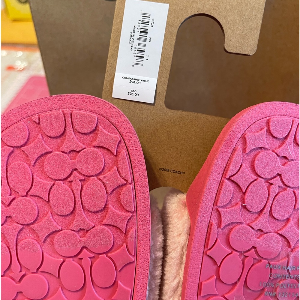 Brand new with tags coach sport slides pink size 7 still in the bag - Picture 8 of 8
